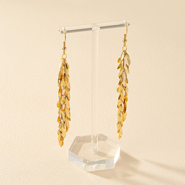 Alloy Leaf-shaped Earring Light Luxury Ins Advanced Sense - Image 4