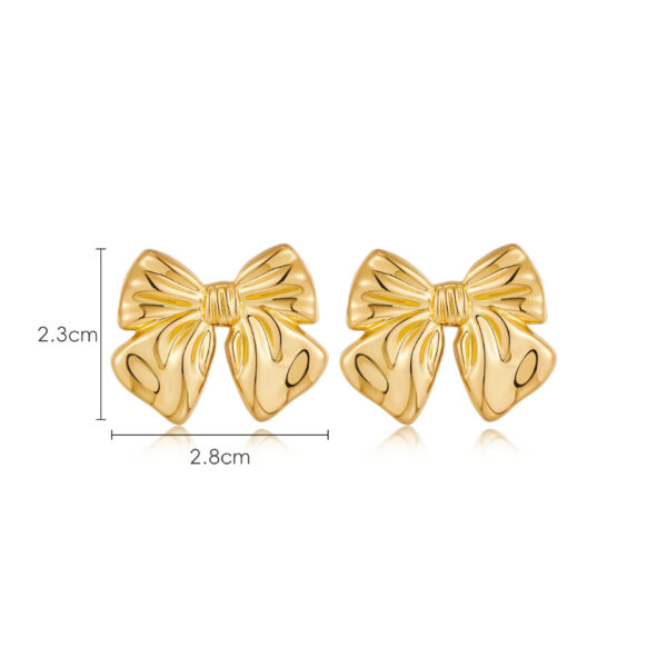 European And American Style Hot Bow Earrings Copper Plating 18K - Image 7