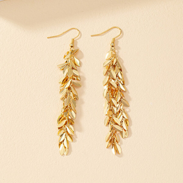 Alloy Leaf-shaped Earring Light Luxury Ins Advanced Sense - Image 2