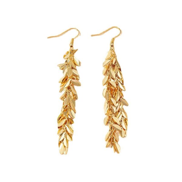 Alloy Leaf-shaped Earring Light Luxury Ins Advanced Sense - Image 5